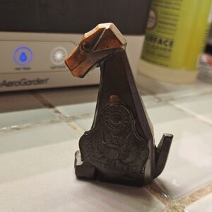 Vintage Metal Fort Bragg N.C. & Eagle Seal Dog Figurine